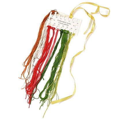 Рождественские тематические наборы для вышивки своими руками, включая пяльцы из искусственного бамбука, железа контакты, вышитая ткань, хлопковые цветные нитки для вышивки