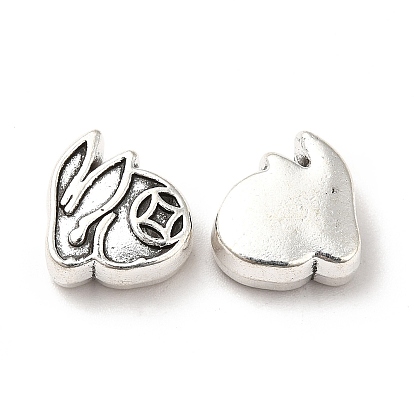 Tibetan Style Alloy Beads, Rabbit with Coin Pattern