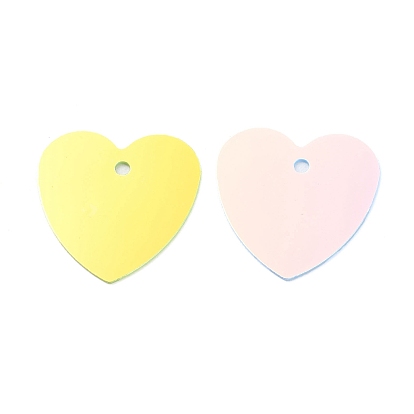 PVC Paillette/Sequin Pendants, Golden Sheen, Heart