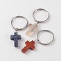 Croix 316 porte-clés en pierre mélangée en acier inoxydable chirurgical, 52mm