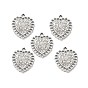 Alloy Chandelier Component Links, with Crystal Rhinestone, Heart Links