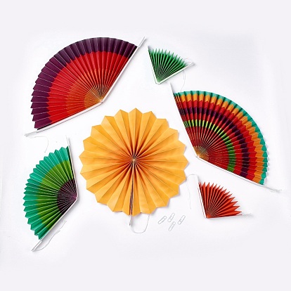 Colorful Wheel Tissue Paper Fan Craft, For Birthday Party Wedding Decoration