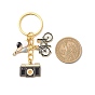 Hot Air Balloon/Camera/Bicycle Alloy Enamel Pendant Keychain, with Iron Findings