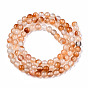 Natural Pink Agate Beads Strands,  Round