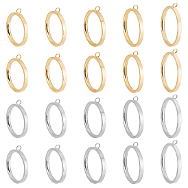 Unicraftale 10 piezas 10 estilo 304 ajustes de anillo de dedo de acero inoxidable, base de anillo de bucle