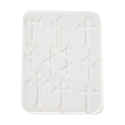 Star of David & Cross Pendant DIY Silicone Molds, Resin Casting Molds, for UV Resin, Epoxy Resin Craft Making