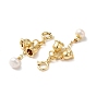 Décorations de pendentifs en perles naturelles, avec fermoirs à ressort en laiton plaqué à crémaillère, cloche