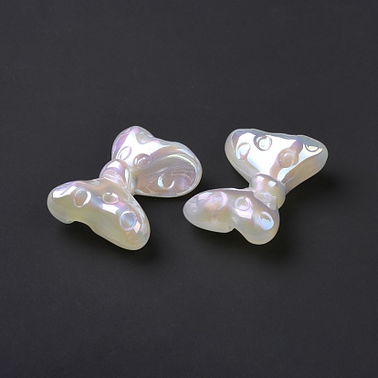 Perles acryliques opaques, de couleur plaquée ab , bowknot