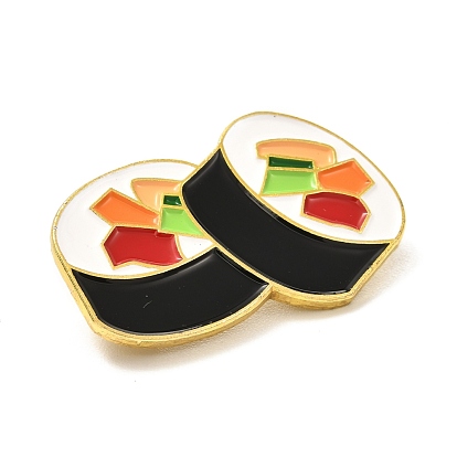 Pin de esmalte de sushi, broche de esmalte de aleación de alimentos de dibujos animados para ropa de mochila, dorado