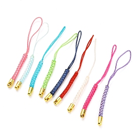 Polyester Cord Mobile Straps, with Golden Plated Iron Findings