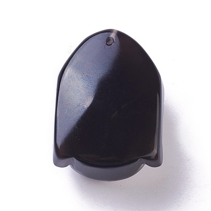 Natural Obsidian Pendants, Buddha Head