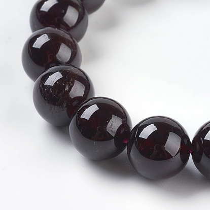 Gemstone Beads Strands, Natural Garnet, Round