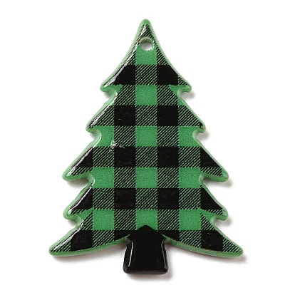 Christmas Theme Acrylic Pendants, Christmas Tree, Tartan