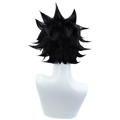 Cosplay Party Wigs, Synthetic Wigs, Heat Resistant High Temperature Fiber, Short Spiky Wigs with Bangs