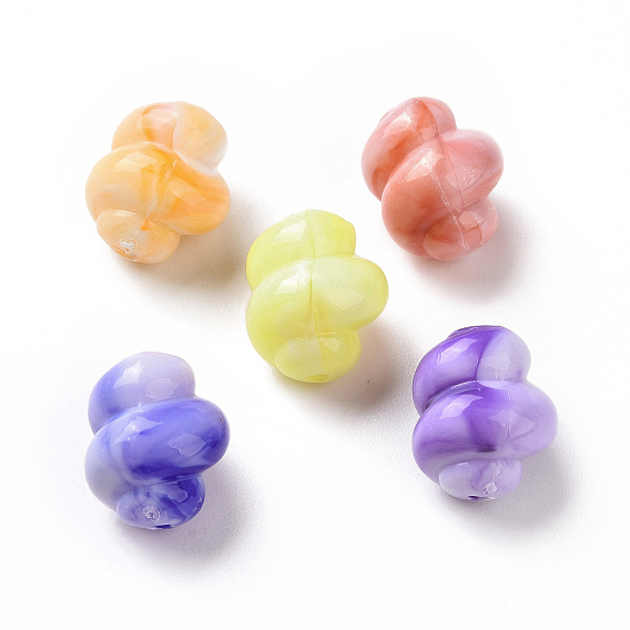 Perles acryliques opaques bicolores, conque