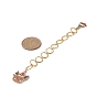 Brass Round Ring Knitting Row Counter Chains, with Alloy Enamel Pendants, Christmas Tree & Reindeer