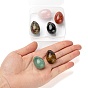 6Pcs 6 Style Natural Mixed Gemstone Pendants, Easter Egg Stone