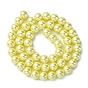 Hebras redondas de perlas de vidrio teñido ecológico, Grado A, cordón de algodón rosca
