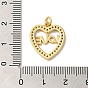 Heart with Word Love Rack Plating Brass Micro Pave Clear Cubic Zirconia Pendants, Long-Lasting Plated, Lead Free & Cadmium Free
