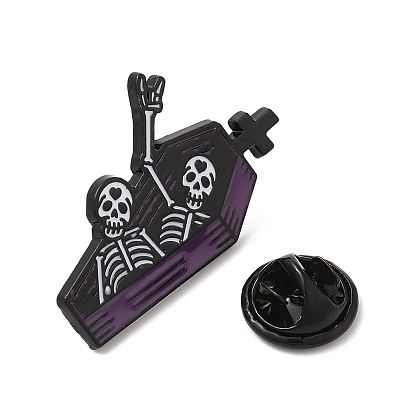 Halloween Theme Alloy Enamel Brooch, Skull/Cat/Ghost Pin for Backpack Clothes