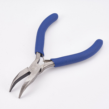 45# Carbon Steel Jewelry Pliers, Bent Nose Pliers, Polishing, Royal Blue