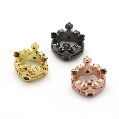 Micro cuivres ouvrent note AAA billes de zircone cubique, sans cadmium et sans nickel et sans plomb, couronne, Perles avec un grand trou   