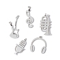 304 Stainless Steel Pendants, Stainless Steel Color, Musical Instruments