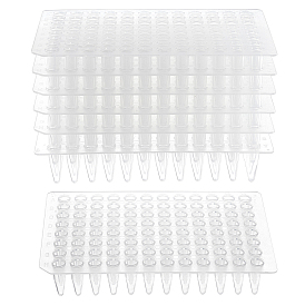 Plaque de culture cellulaire jetable en plastique rectangulaire olycraft 6pcs, avec compartiment pour microplaques à 96 puits, plaque de culture bactérienne