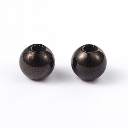 Round 304 Stainless Steel Spacer Beads, 5mm, Hole: 1.5mm