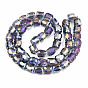 Transparent Electroplate Glass Beads Strands, AB Color Plated, Faceted, Column