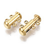 201 Stainless Steel Slide Lock Clasps, Peyote Clasps, 2 Strands, 4 Holes, Tube