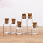 Mini contenedores de cuentas de botella de vidrio de borosilicato alto, deseando botella, con tapón de corcho, columna