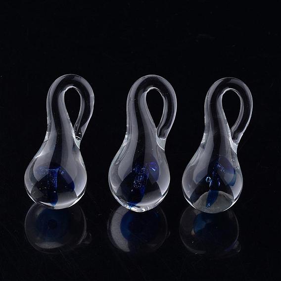 Handmade Lampwork Glass Pendants, Pyrex, Mushroom