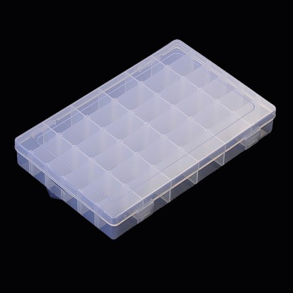 Пластиковые контейнеры для хранения бисера, регулируемая коробка делителей, 36 отсеков, прямоугольные, 17.8x28x4.5 см