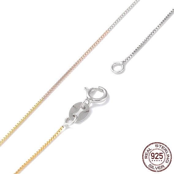 925 collares de cadena de plata esterlina para mujer, con cierre de mosquetón