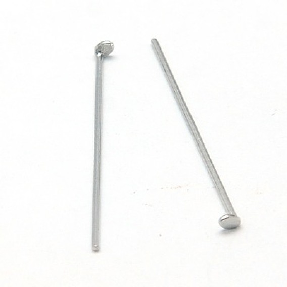 304 Stainless Steel Flat Head Pins, 20x0.6mm, 5000pcs/bag