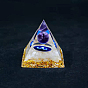 Смола оргонитовая пирамида украшения для дома, с натуральными аметистами/природными драгоценными камнями, созвездие