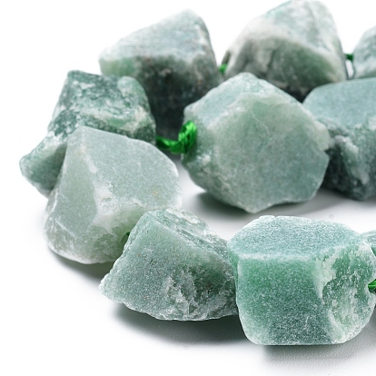 Естественный зеленый авантюрин бисер нитей, грубый необработанный камень, самородки