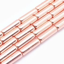 Electroplate Non-magnetic Synthetic Hematite Beads Strands, Grade AA, Long-Lasting Plated, Column