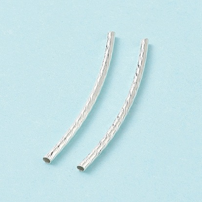 Laiton perles tubulaires, courbé, 35x2mm, Trou: 1mm