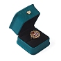 Caja de almacenamiento de anillo de cuero de la pu, lujoso estuche de regalo interior, para soporte de anillo de escaparate de joyería