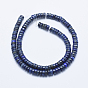 Hilos de cuentas de lapislázuli natural, teñido, perlas heishi, Disco redondo plano