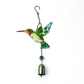 Iron Wind Chime, with Glass, Hummingbird