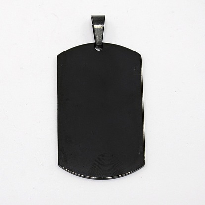 Men's 201 Stainless Steel Big Rectangle Hand Stamping Blank Tag Big Pendants