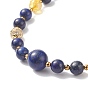 Collar de cuentas redondas de lapislázuli natural y cristal de cuarzo y circonita cúbica, joyas de piedras preciosas para mujeres
