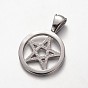 Trendy 304 Stainless Steel Pendants, for Jewish, Star of David, 46x31.5x9.5mm, Hole: 10x5mm