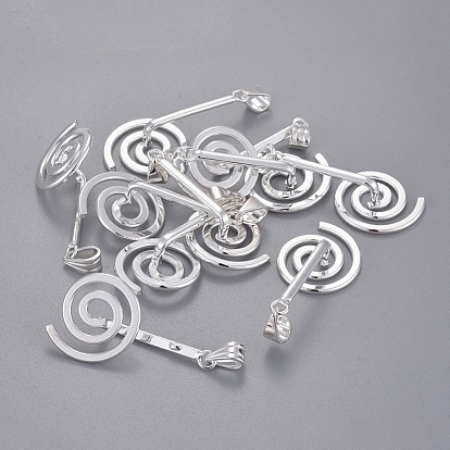 Laiton bélières donut spirale, Donuthalter, fit pour pendentifs disque pi fabrication de bijoux, sans nickel