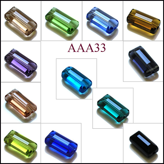 Imitations de perles de cristal autrichien, grade de aaa, facette, rectangle