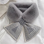 Écharpe cache-cou ornée en fausse fourrure de polyester pour femmes, écharpe col automne hiver, motif de triangle