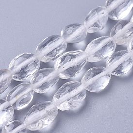 Naturelles cristal de quartz brins de perles, facette, nuggets